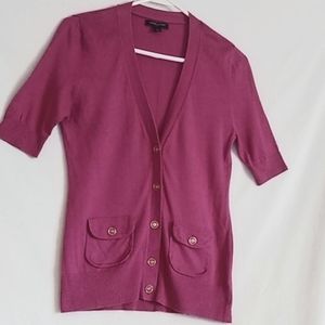 Banana Republic Short Sleeve Cardigan Pockets Small